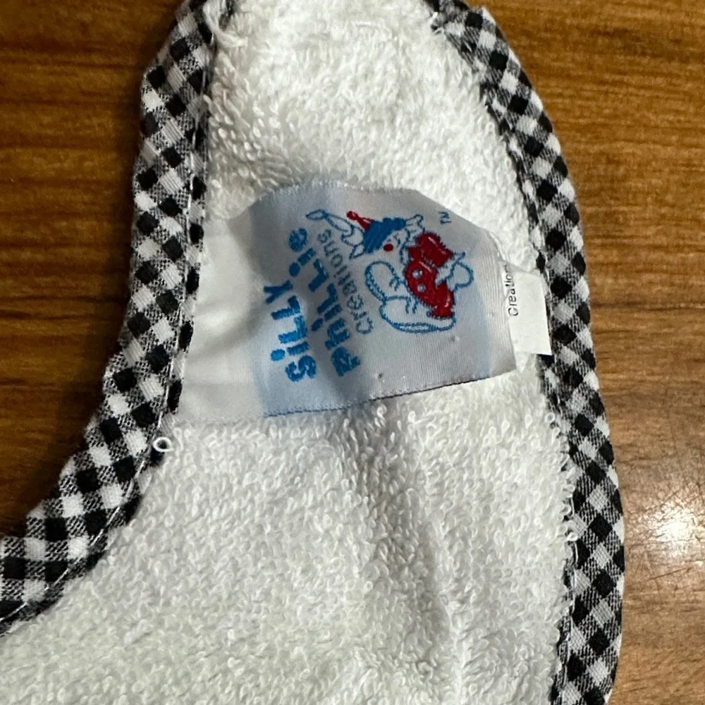 NEW “Jake” Monogrammed White Baby Bib with Blue Embroidery